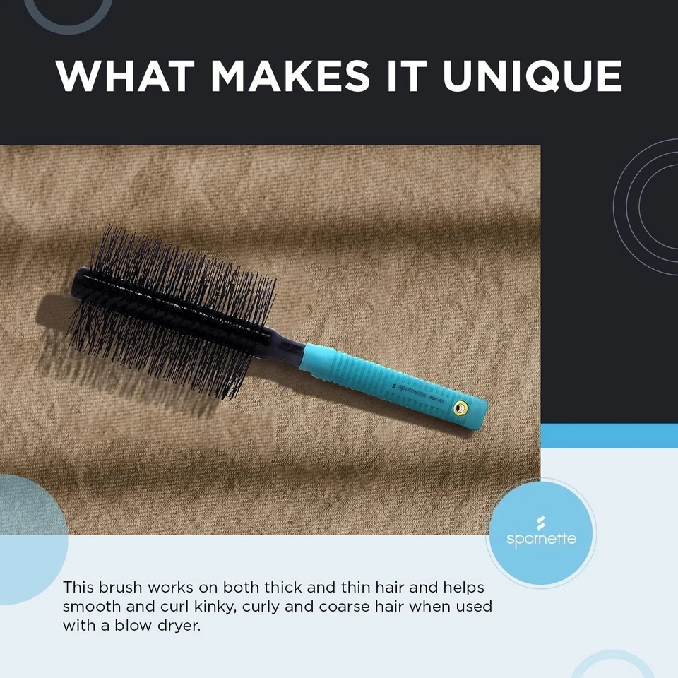 Double Stranded XL round Brush, Nylon Bristles - round Brush for Straightening, - Image 3 of 4