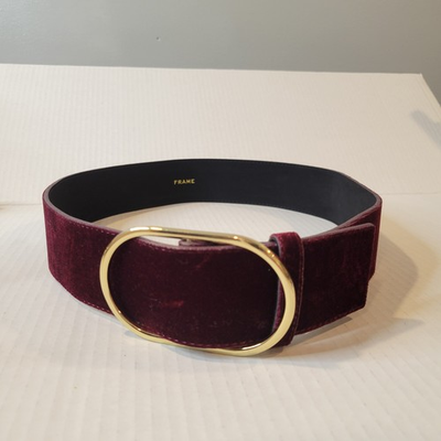 #ad #ad Frame Scarlet Solid Velvet Red Belt Small Gold Bucket $26.00