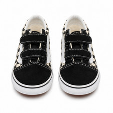 Vans Old Skool V Primary Check Toddler Shoes Size 10TD Black Style VN0A38JNP0S