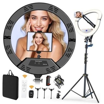 22'' Foldable Large Ring Light with Stand for 22 inch Foldable with Tripod
