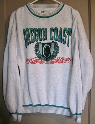 OREGON COAST Mottled Light Gray Crew Neck Sweatshirt;  Pullover; Size XL