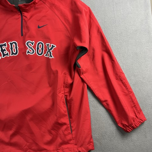 Giacca Nike uomo grande Boston Red Sox 1/4 zip pullover ricamato giacca a vento - Foto 5 di 11
