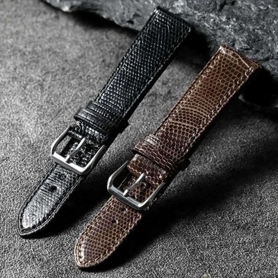 Handmade Lizard Leather Watch Strap 18 22mm Ultra Thin Vintage Band High Quality