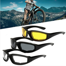 3 Pairs Motorcycle Wind Resistant Padded Foam Riding Glasses Yellow Clear Smoke 