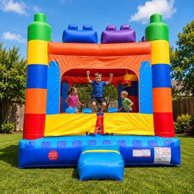 Inflatable Bounce House Commercial Kids Blocks Jumping Castle with Blower