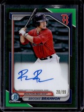 2024 Bowman Chrome Brooks Brannon Prospect Auto Green Refractor #/99 Red Sox