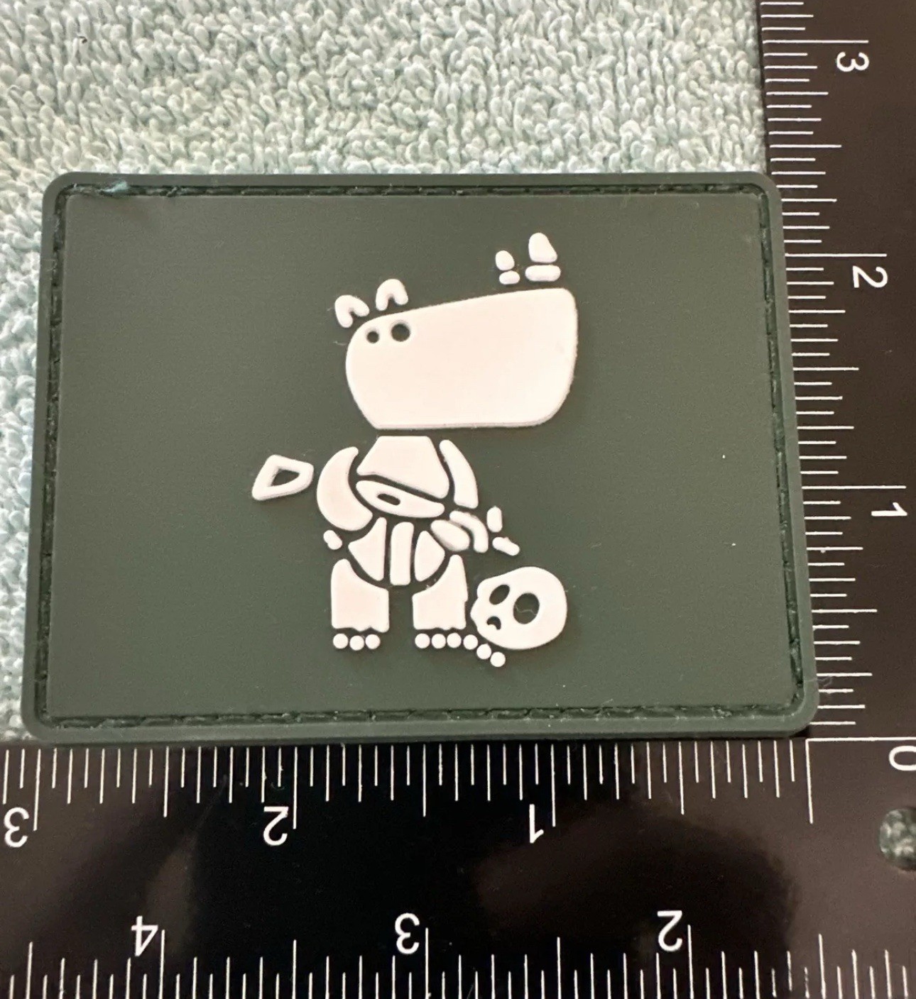 RINO SOLDIER 2x3 PVC Morale Patch Hook Backing Brand New