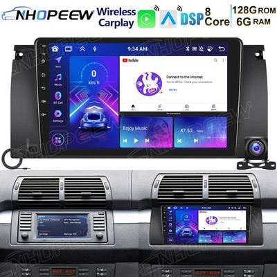 8Core 6+128G Android 15 Carplay Autoradio GPS Navi FM BT Für BMW 5er E39 7er E38