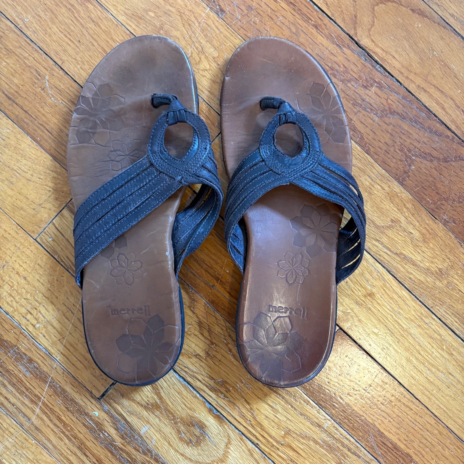 Sandali donna Merrell taglia 9 mogano marrone lidia infradito