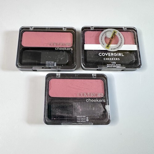 Lot Of 3 CoverGirl Cheekers Blush - 148 Natural Rose