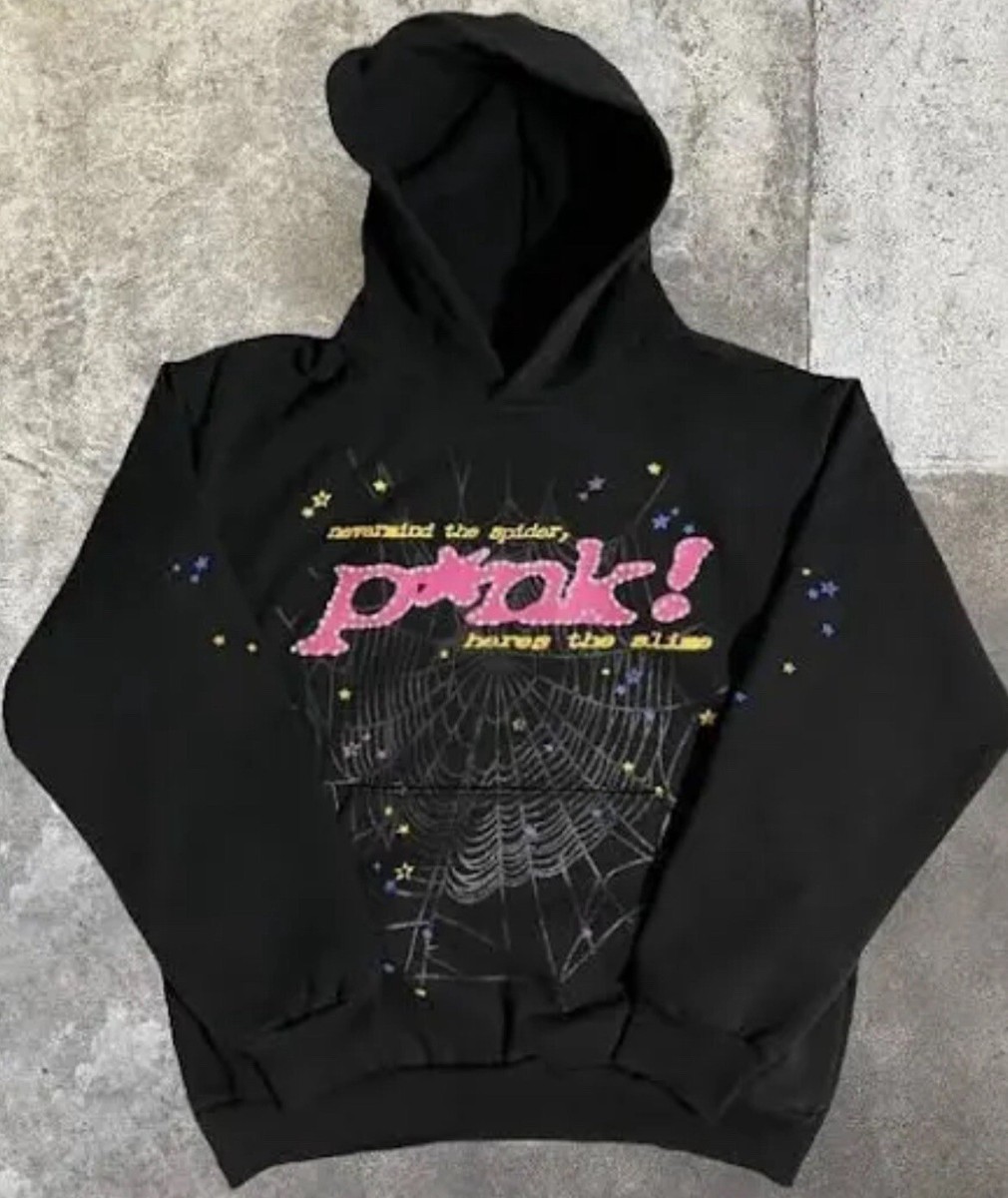 ミ*ピ様 【夏限定価格】sp5der Black Hoodie Sp5der P*NK Hoodie BlackSp5der P*NK Hoodie Black - OFour