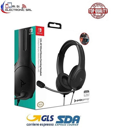 PDP CUFFIE STEREO LVL40 PER NINTENDO SWITCH \u0026 LITE NERO | eBay