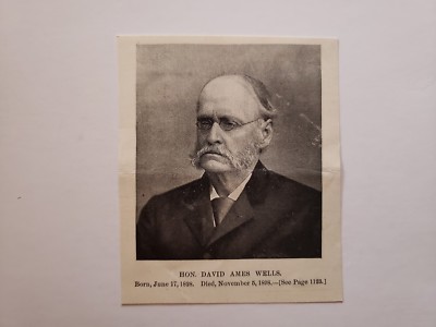 David Ames Wells Engineer 1898 Harper's Weekly Woodcut RARE!