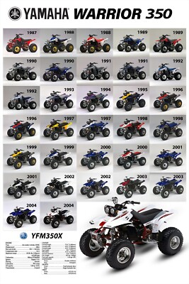 Yamaha Warrior 350 Generations Banner Poster 1987 - 2004 YFM350X print Art