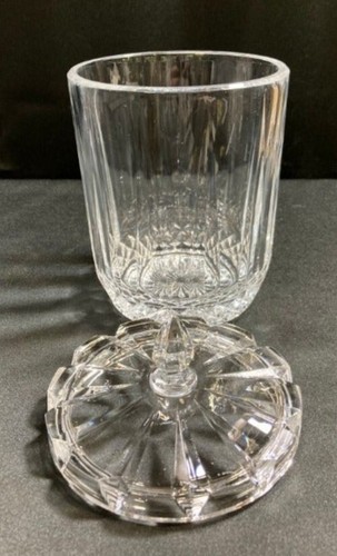 Lead Crystal Glass Diamond Cut Candy Dish with Lid, Beautiful Design 5" Round - Picture 2 of 3