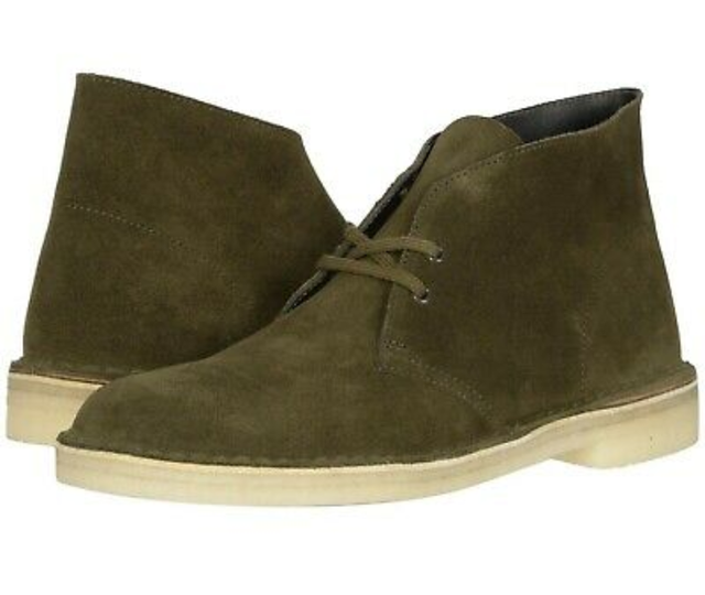 clarks olive suede