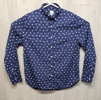 Bonobos Shirt Mens Large Standard Fit Button Down Floral All Over Blue Pocket LS