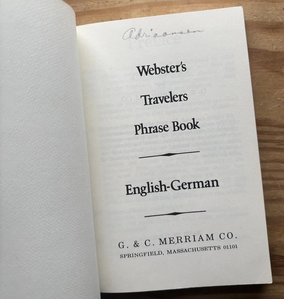 Vintage Webster Travel Phrase Book English German 1971 Pocket Size Paperback - Image 4 of 4
