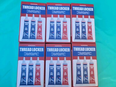 6 Packs Of 3 Threadlocker Blue 242 And Red Threadlocker 271 Nuts & Bolts Lock 