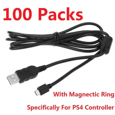 LOT 100 X 6FT/1.8M USB Data Charger Cable for SONY PS4 Playstation 4 Controllers