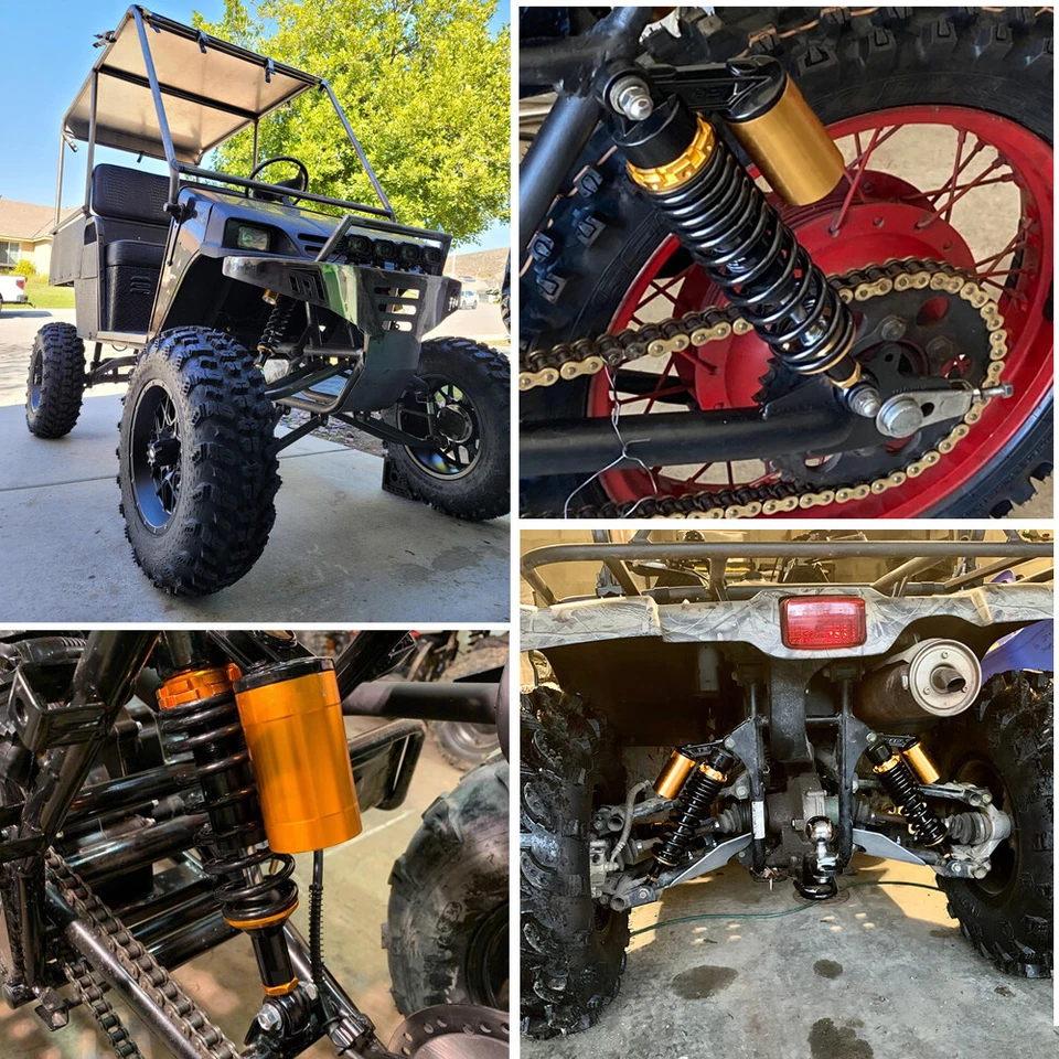 Pair 400mm 16'' Motorcycle ATV Air Shock Absorbers For Honda Suzuki Yamaha Bike - Изображение 4 из 4