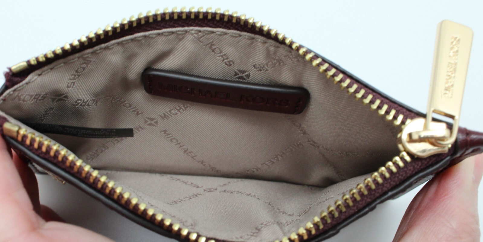 Michael Kors Jet Set Travel Medium Card Case/ ID Card Wallet In Oxblood