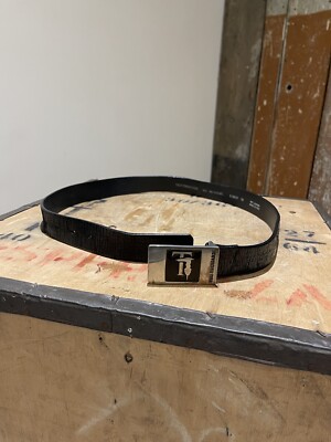 Trussardi Gürtel schwarz Herren Größe 38 Metallschnalle