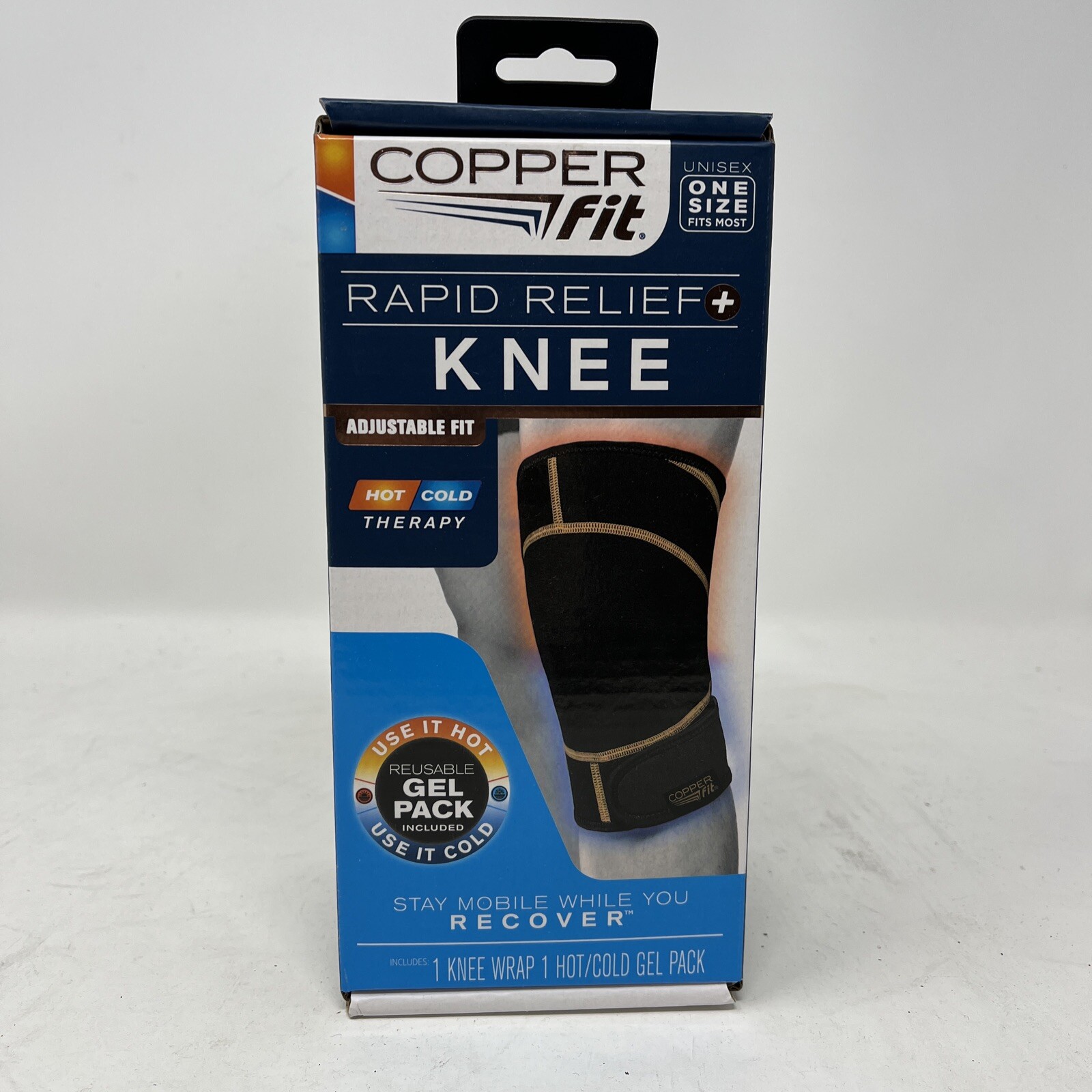 Copper Fit Rapid Relief Knee Adjustable Fit Wrap with Hot/Cold Gel Pack