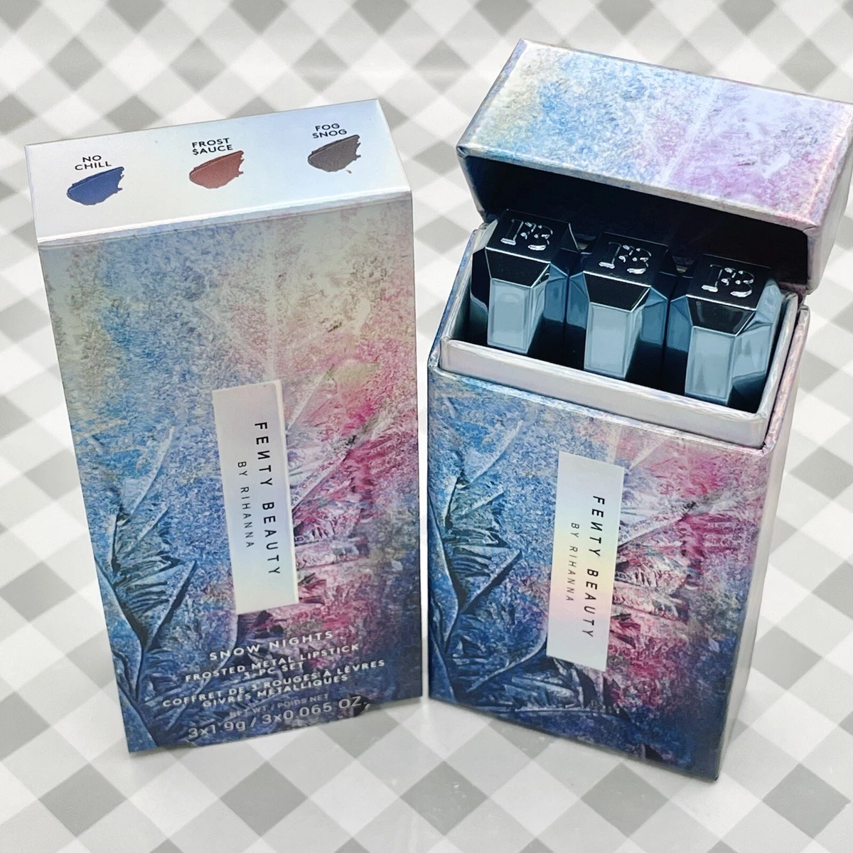 Fenty SNOW NIGHTS Frosted Metal Lipstick 3pc Set NEW IN BOX