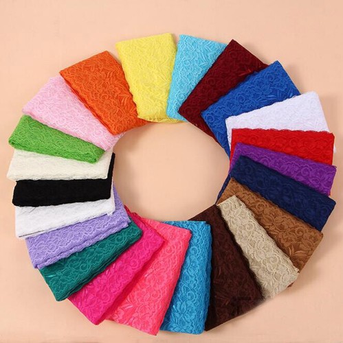 Nastro elastico in pizzo elasticizzato largo 5/10 iarde 15 cm tessuto artigianato cucito fai da te - Foto 3 di 26