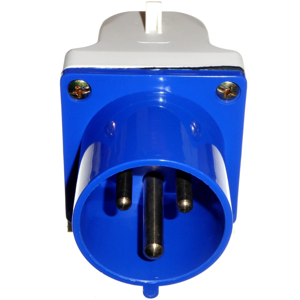 32 Amp Appliance Inlet 3 Pin 230V Blue IP44 Surface Mount Plug 32 A 2P+E - Image 2 of 4