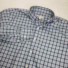 peter millar button up long sleeve dress shirt plaid blue red L
