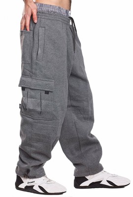 Pro 5 Mens Fleece Cargo Sweatpants,Dark 