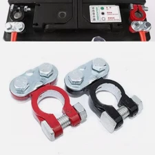 1 Pair Positive Negative Car Battery Cable Terminals Top Post Connectors Clamp