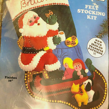 Santa's Cookies 16" Christmas Stocking Kit Felt Sequins Design Works 5027