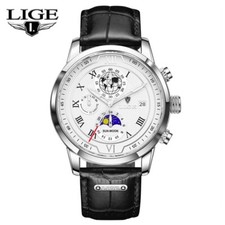 Men Watch Leather Waterproof Luminous Date Quartz Wristwatch Casual Man Watches