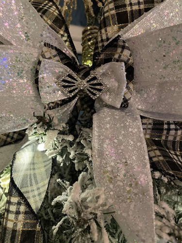 LARGE LUXURY CHRISTMAS "TREE TOPPER" BOW WITH LONG RIBBON TAILS. ANY COLOUR MADE - Picture 2 of 8