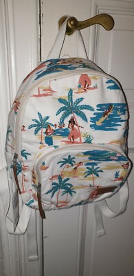 ROXY 8 Liter kleiner Tages Rucksack Hawaii Südse Palmen Neu! OP 39,90