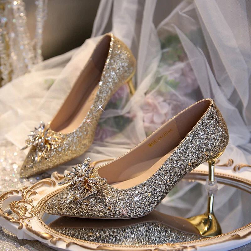 2022 Rhinestone High Heels Women's Crystal Party Wedding Shoes