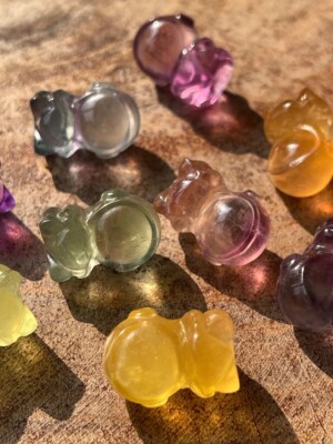 Tiny Astronaut Small Crystal Carvings Mini Colorful Cute Gems Spaceman