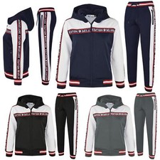 Kids Boys Girls Unisex Tracksuit NY Deluxe Taped Hooded Top Bottom Jogging Suits
