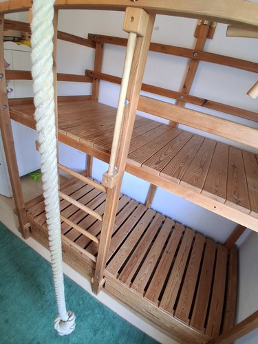 Etagenbett, Hochbett, Kinderbett, mitwachsend für 2 Kinder. Massivholz. Kiefer,. - Bild 9 von 18