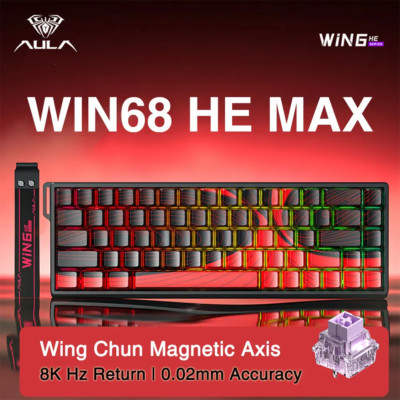 AULA WIN68 HE MAX Gaming Keyboard 8K RGB Rapid Trigger Esports