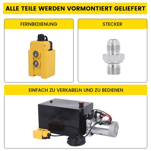 HOMIZEN Hydraulikaggregat Hydraulikpumpe 20L Kippanhängerpumpe Einfachwirkend - Bild 5 von 12