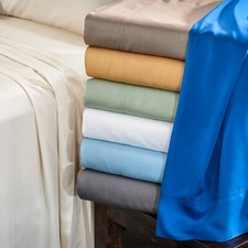 100 Bamboo Rayon Bed Sheet Set, 300 Thread Count Oversized Sheets Pillowcases
