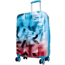 Reisekoffer Hartschale mittelgroß 74 L bunt Motiv Trolley Rollen Dehnungsfuge