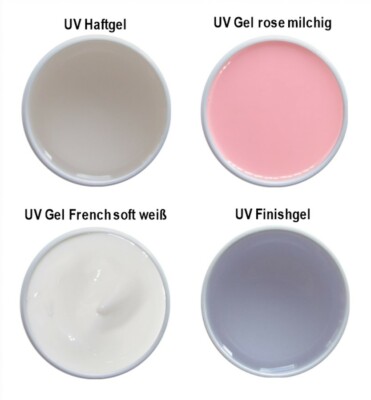 Set UV Gel Babyboomer je 15ml milchig rose French Haftgel Finishgel