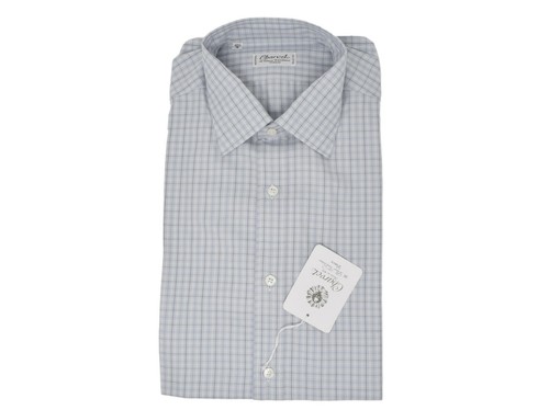 Navy Overplaid Cotton Dress Shirt 