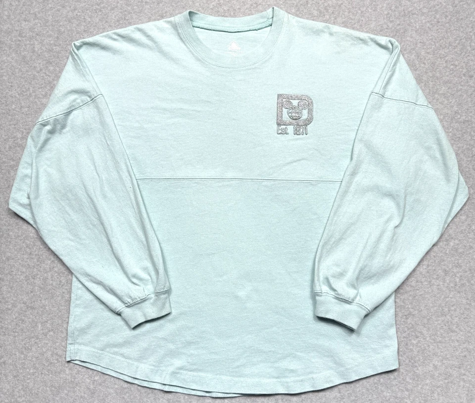 Camiseta Walt Disney World Spirit Pequeña Azul Plata Brillo Manga Larga S * Foto 3 de 4