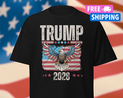 Trump 2028 T Shirt Funny Trump MAGA Shirt Biker Gear American Conservative Tee